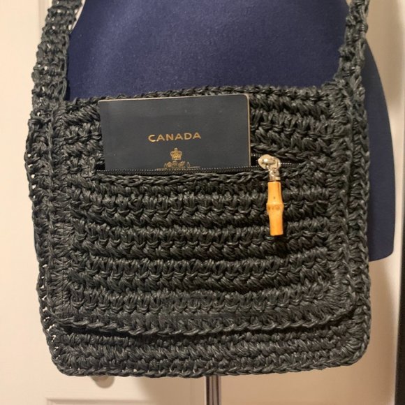 Woven, Bamboo Zipper Crossbody - Picture 3 of 8